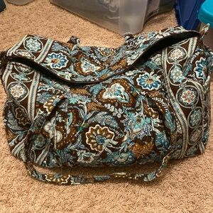 Vera Bradley Java Blue RETIRED Pattern Large Duffel Bag Travel Beach Weekender